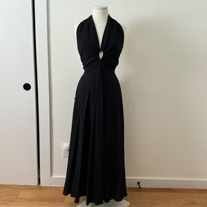 NWT The Great Eros Isa Halter Dress in Black L